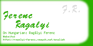 ferenc ragalyi business card