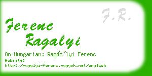 ferenc ragalyi business card